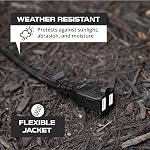 IRON FORGE CABLE 25 Ft Water Resistant 16/2 Outdoor Extension Cord - SJTW Black Long Cable with 2 Prong Polarized Plug 16 AWG 13 Amps