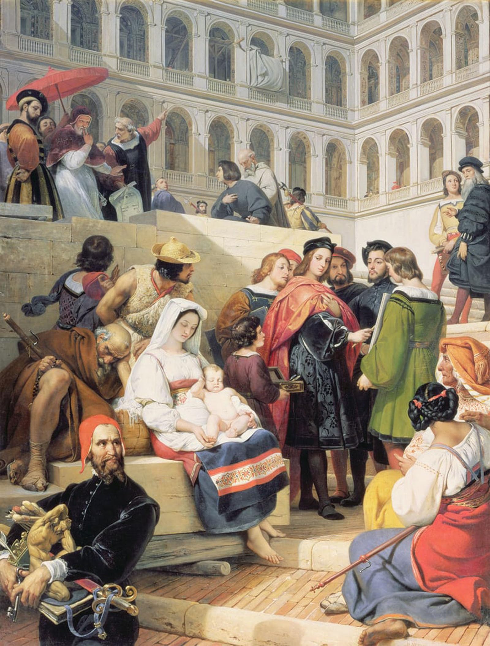 ARTXLXXBN Famous Painting Canvas Artwork Graffiti Print Raphael in the Vatican by Emile Jean Horace Vernet Portrait Canvas Image for Home Decor 60x90cm
