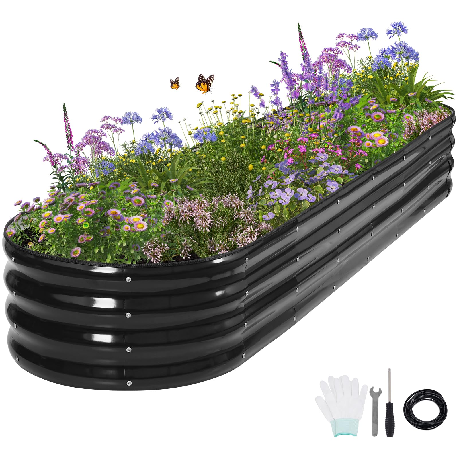 Permade Galvanized Raised Garden Bed, 8x2x1FT