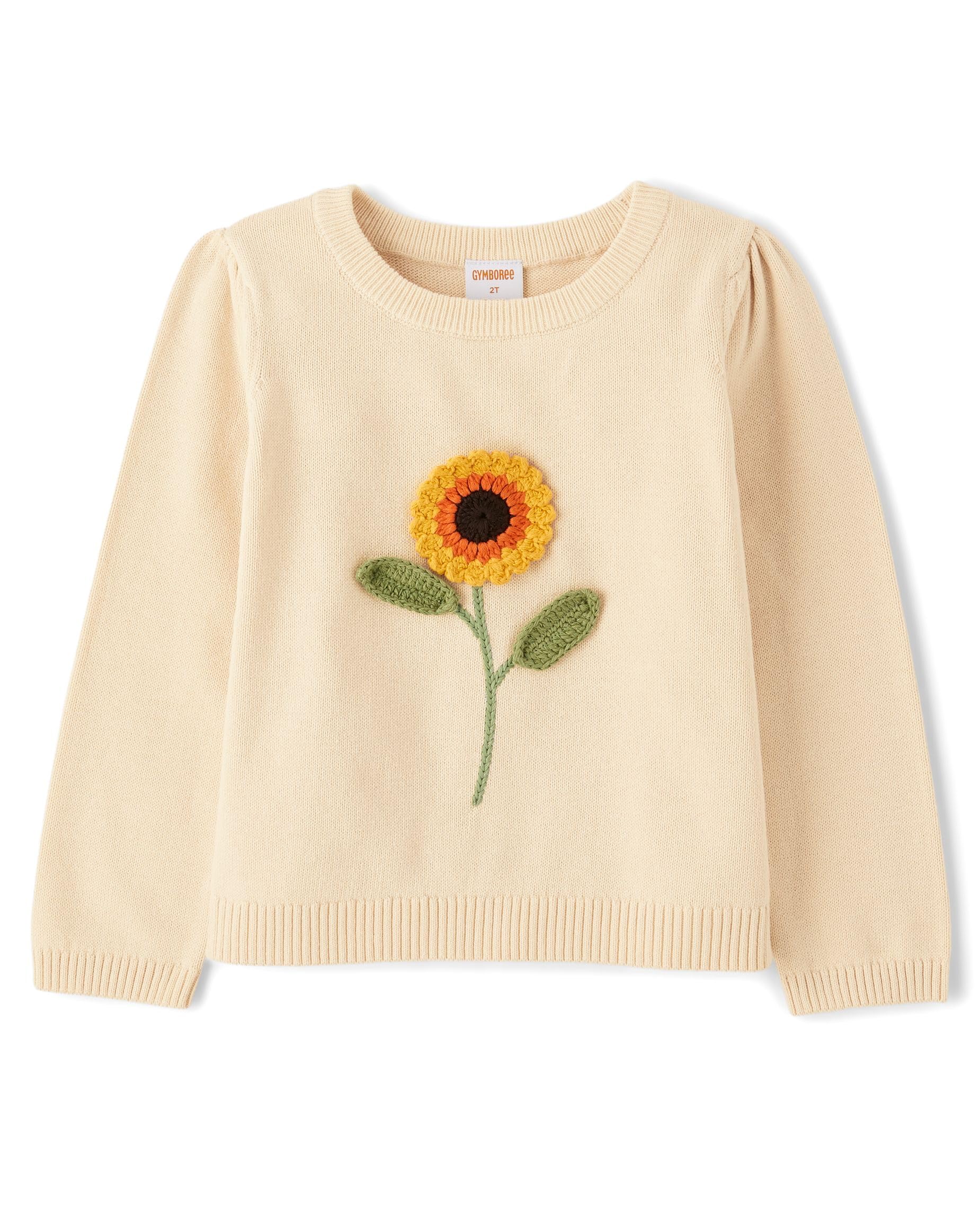 Gymboree Boys' and Toddler Long Sleeve Embroidered Crew Neck Pullover Sweater