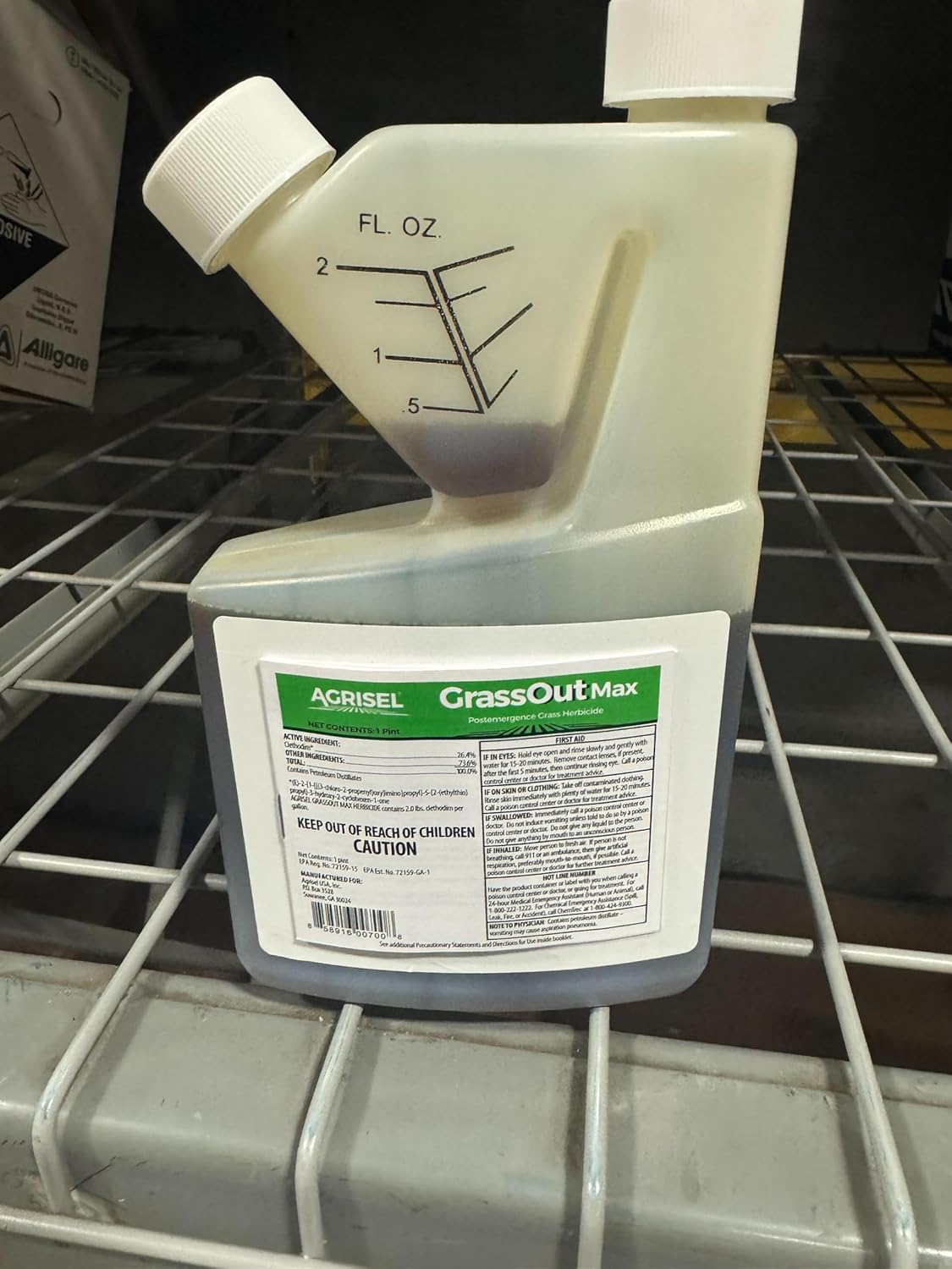 GrassOut Max Weed Killer, Targets 50+ Grassy Weeds Without Harming Desired Plants, Pet Safe, Large Area Treatment, Easy Application, Includes 3-Pack of Agrisel Protective Gloves, 16 Ounces