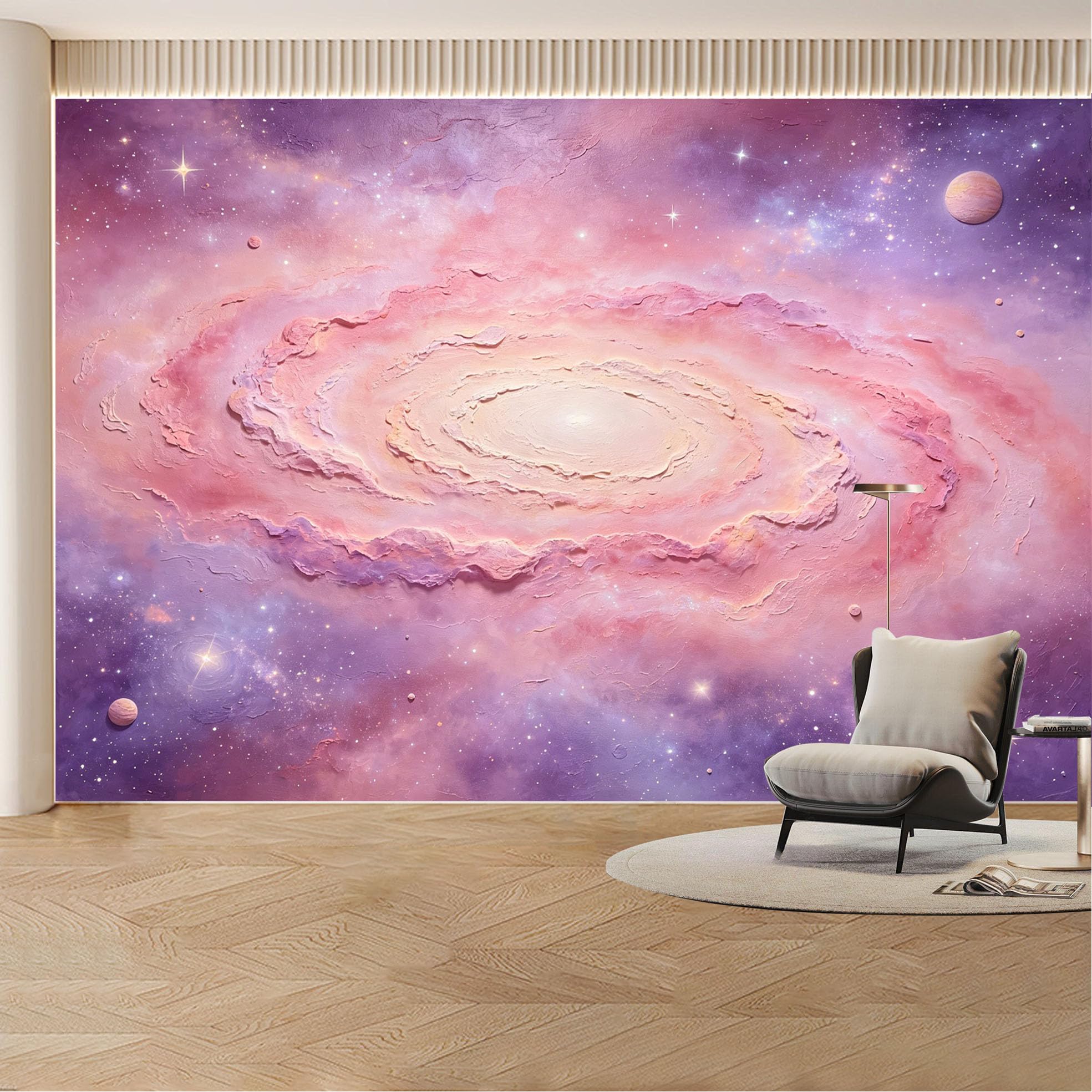 Custom Wall Mural Wallpaper Galaxy Nebula Landscape Nature 3D Effect Wall Decor Mural Design Dreamy Pastel Cosmic Minimalist Removable SelfAdhesive Large Photo for Living Room， Bedroom， Office