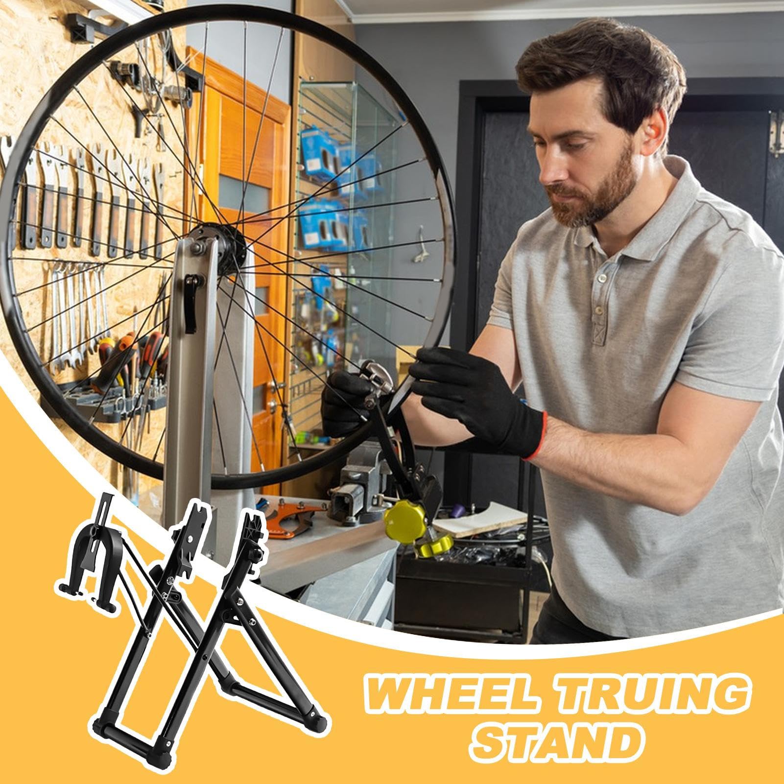 Centrador de ruedas, Centrador de ruedas de aleación de aluminio, Mecánico, Rueda de bicicleta, Soporte plegable para bicicletas de montaña, Carreras, Bicicletas de carretera, Herramienta de centrado