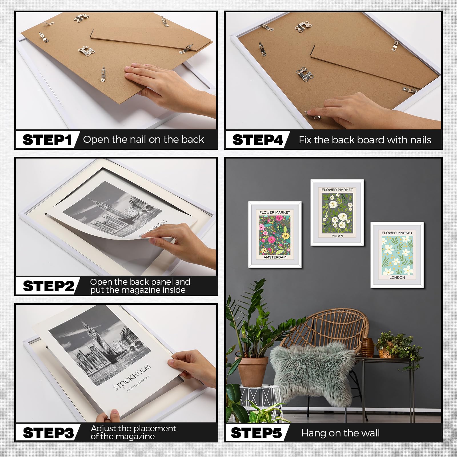 Open Magazine Display Frame