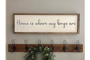 Tamengi Home is Where My Boys ArE Wood Sign Farmhouse Sign