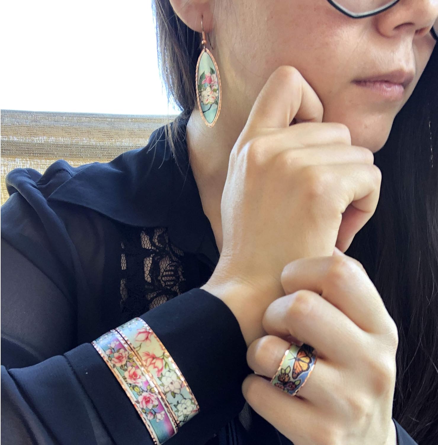 FRONT LINE JEWELRY Native American Copper Bracelets: Wolf/Bear/Horse/Zia/Pueblo/Sunflower/Butterfly/Dragonfly/Flower/Cat/Maple/Turtle