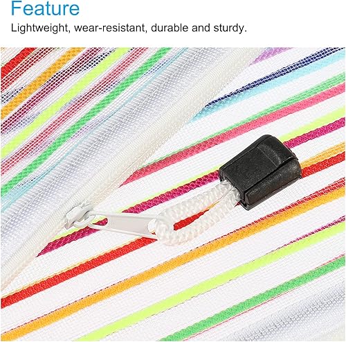 Miniatura 4 de MECCANIXITY Bolsas de malla con cremallera, estuche colorido A5 para lápices de documentos, organizador de almacenamiento para suministros de