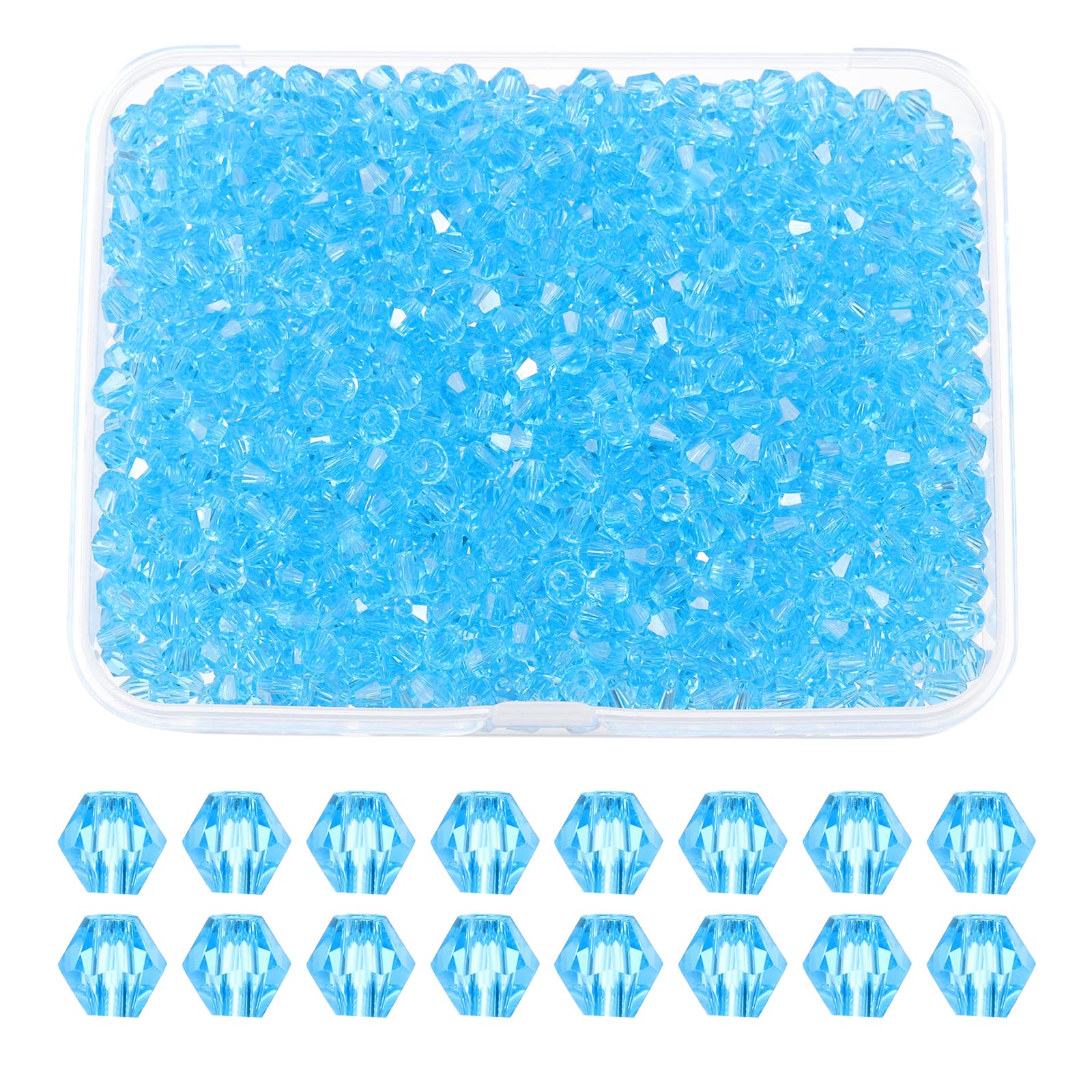 PATIKIL 1000pcs 3mm Bicone Glass Crystal Beads