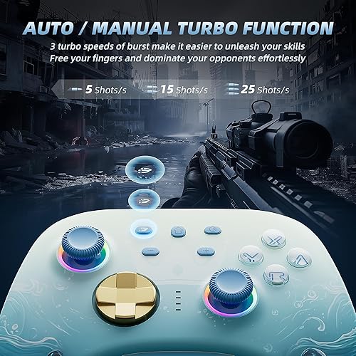 Miniatura 5 de Mytrix Wireless Switch Pro Controllers with Charging Dock, Bluetooth Controller for Nintendo SwitchLiteOLED with Hall Effect Joysticks & Trigger,