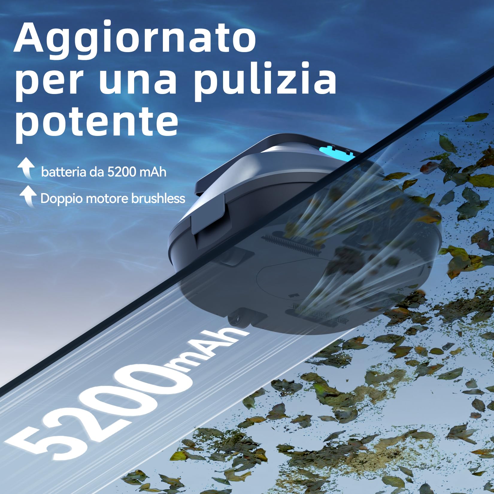 (2026 New) Pondee X2 Robot Piscina Senza Fili, Aspiratore 200 Min Autonomia, Parcheggio automatico, per Piscine Fuori Terra e Interrate fino a 120 m²