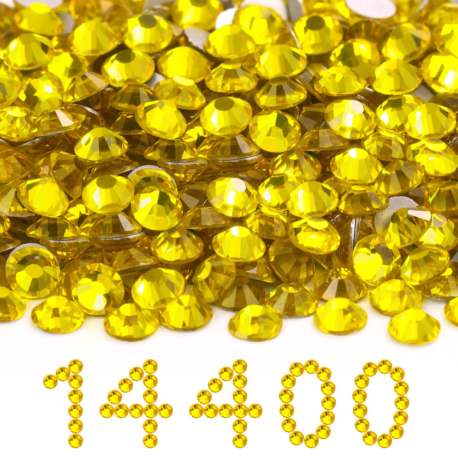 14400PCS Citrine Flatback SS20 Rhinestones Bulk(4.6-4.8mm)
