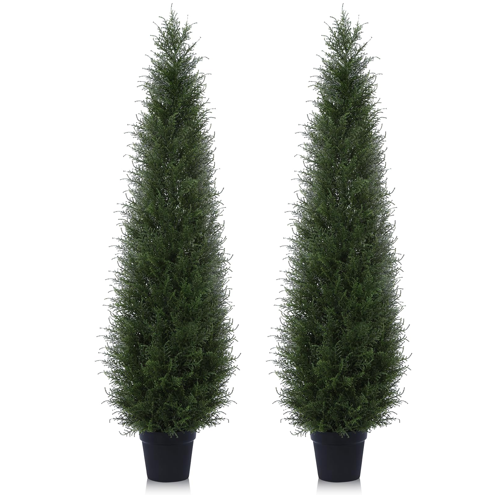 KazeilaArtificial Cedar Plant, 150 cm, Artificial Cedar Tree, Outdoor UV Protected for Home, Living Room, Bedroom, Office Decoration (2 Pack)
