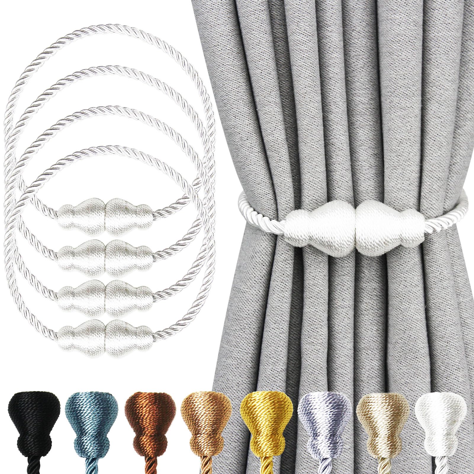 Magnetic Curtain Tiebacks Decorative Curtain Holders for Drapes Nieffeiy