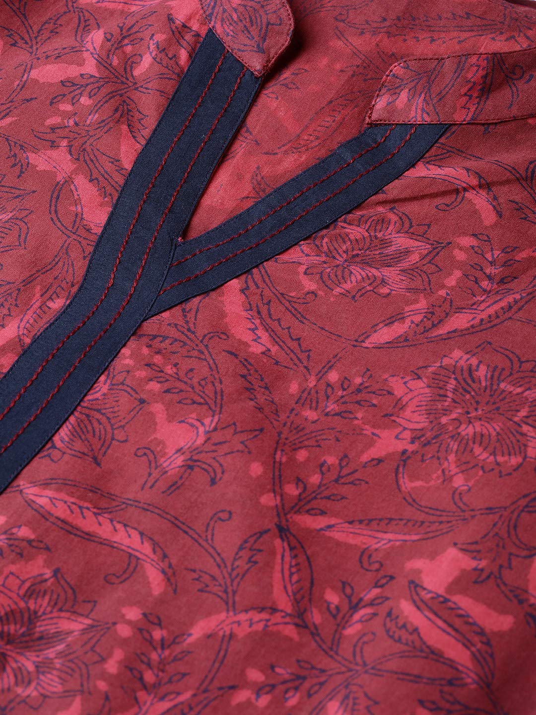 Idalia Wine Printed Kurta Set