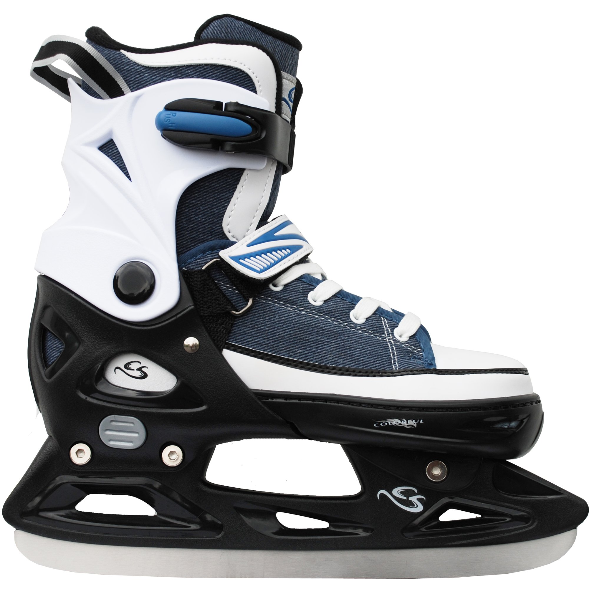 Cox Swain Sneak 2in1 größenverstellbare Kinder Inline Skates und Schlittschuhe mit PU Gummirollen sowie ABEC 5 Kugellagern, Colour: Black, Size: M (37-40)