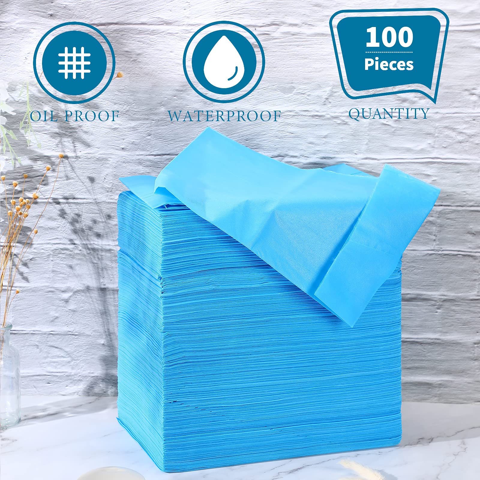 Breling Disposable Waterproof Oil-Proof Bed Sheets, 100 Pieces