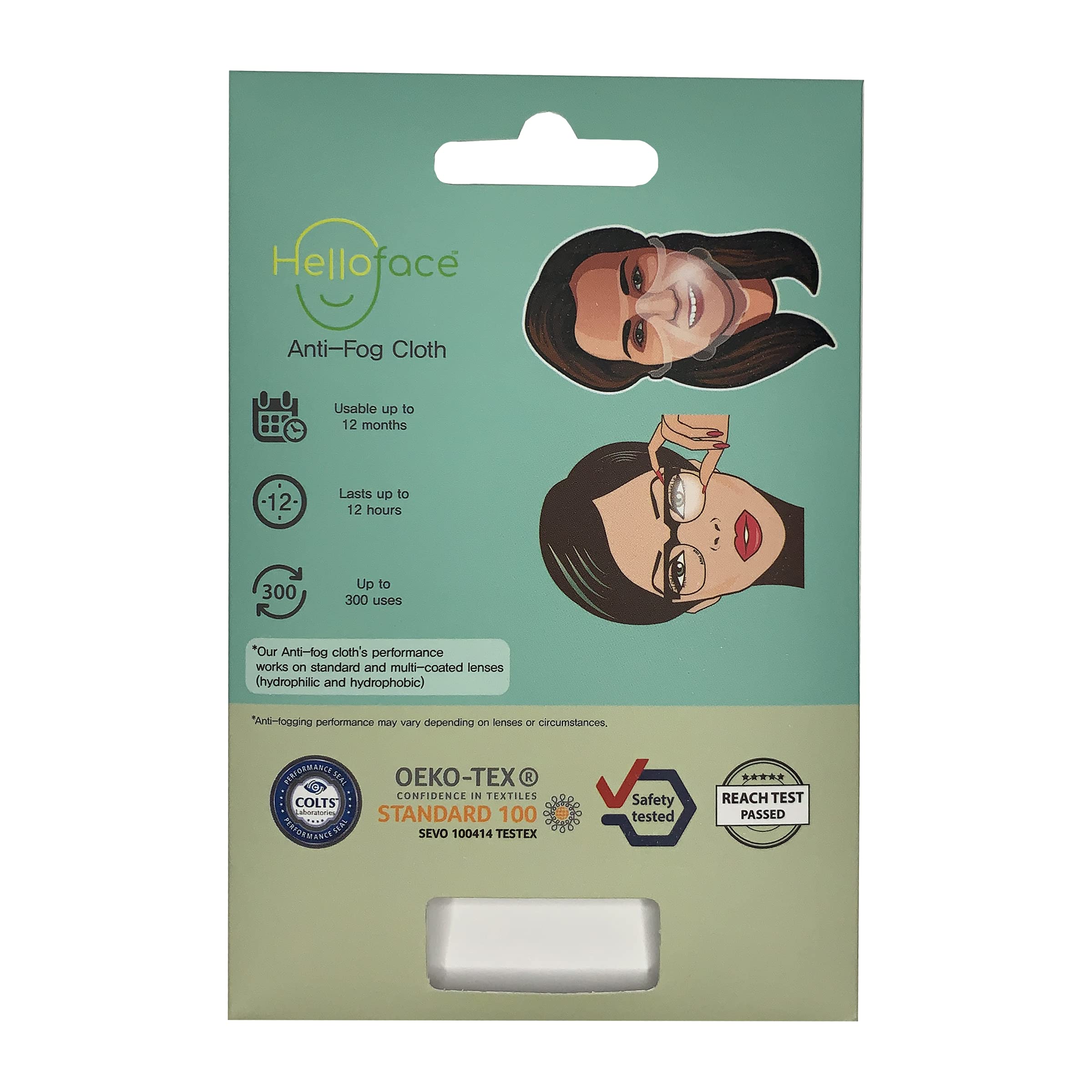 Helloface Toallita antivaho para gafas, máscara facial, paño suave anti niebla para lentes, paño de limpieza anti niebla