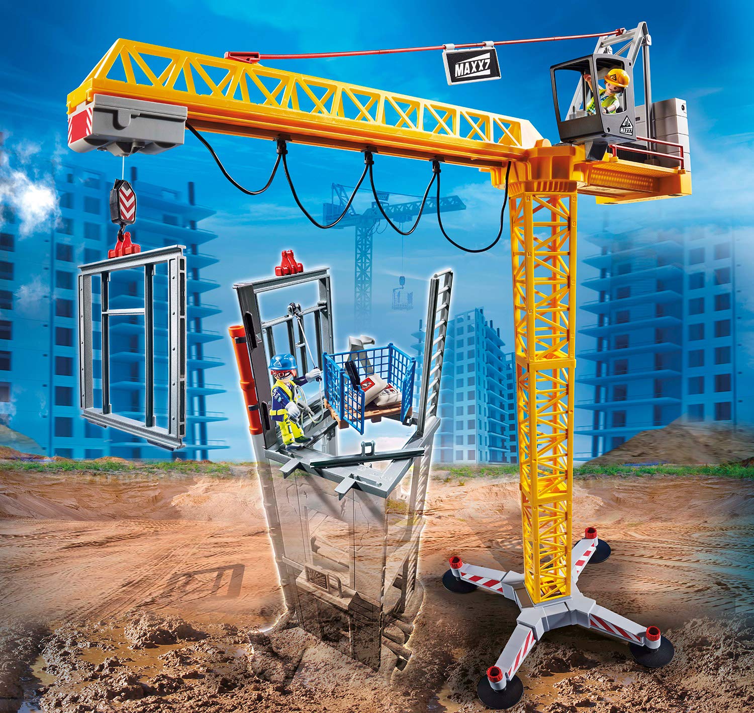 PLAYMOBIL RC Crane with Building Section, Building Sets - Amazon