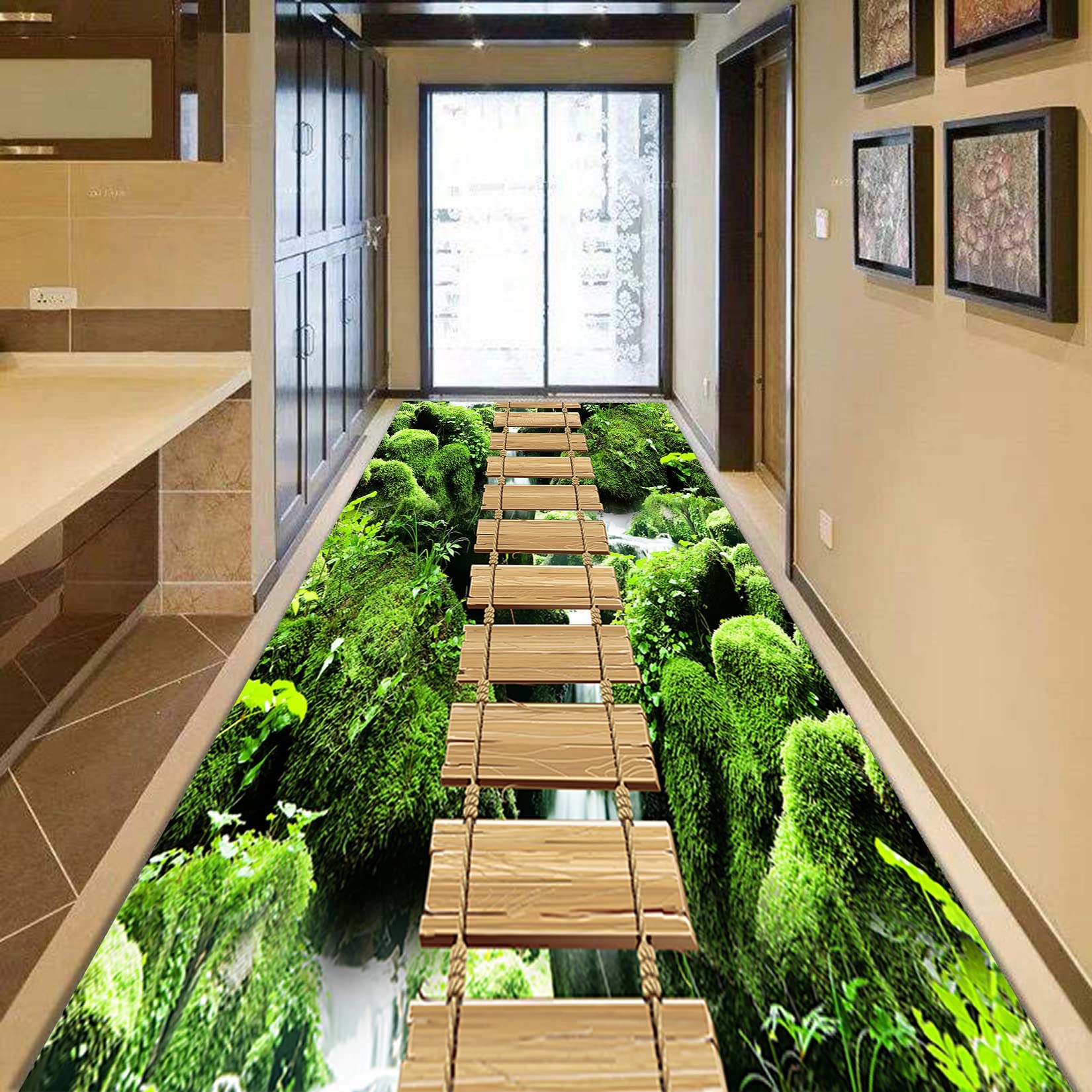 Tapis de passage 3D coloré pour une cuisine ou une entrée moderne