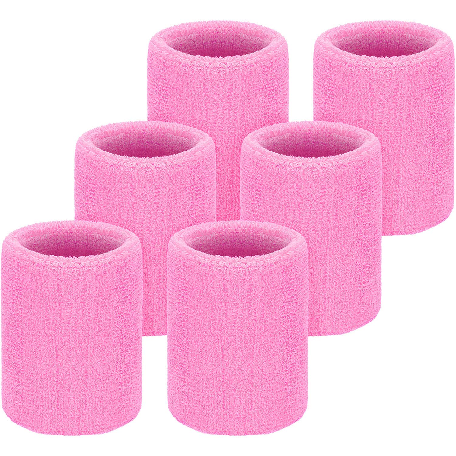 Willbond Wrist Sweatbands, Sports Sweatbands for Competition, Sweat Absorbent, for Basketball, Tennis, Football, Running and Work (Pack of 6)