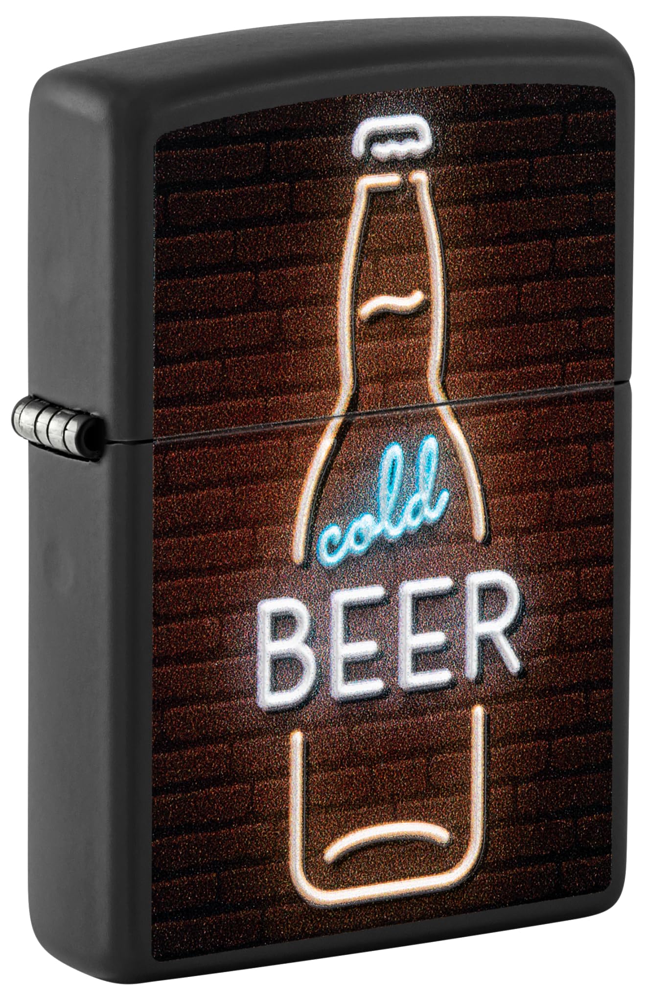 Zippo Briquet Tempête Beer Sign Noir Mat Rechargeable en Boîte