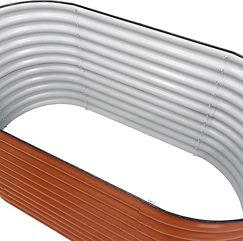 Miniatura 243 de Sunnydaze Cama de jardín de metal elevada de 11.75 pulgadas de alto, cama de jardín elevada galvanizada para exteriores para verduras y flores