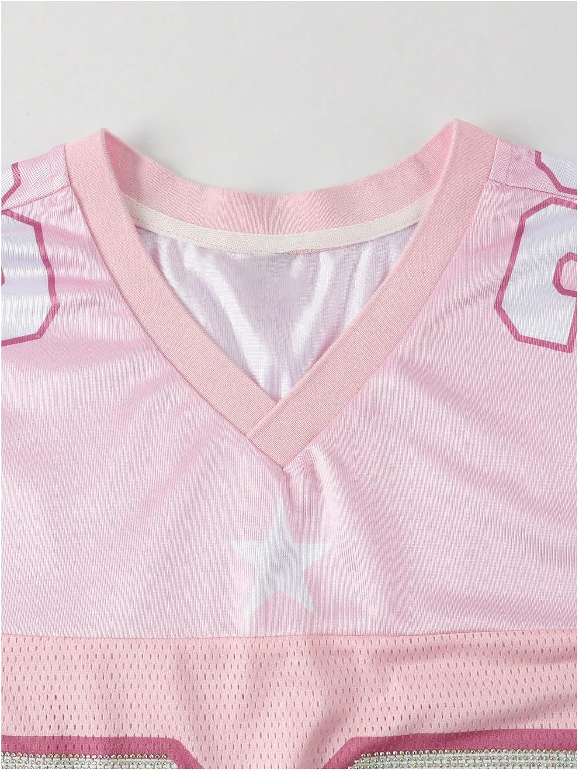 Men's Jersey Shirts Rhinestone Number Graphic Tees Short Sleeve V Neck Casual Football T Shirt Streetwear - Image 4