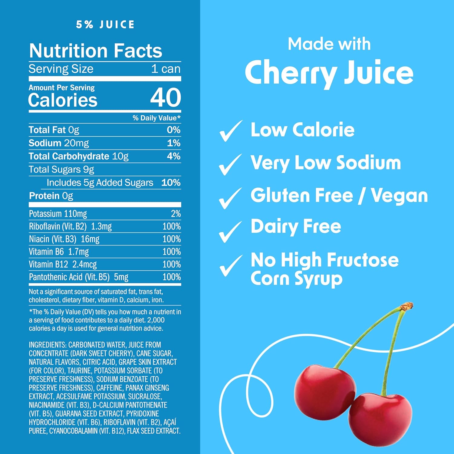 BING Energizing Juice Beverage – Original Cherry (12oz/12pk) – Made with REAL Juice! Low Calorie; 5 B-Vitamins & Ginseng; Energizes with 120mg Caffeine + Taurine; Vegan, Gluten + Dairy Free. DELICIOUS