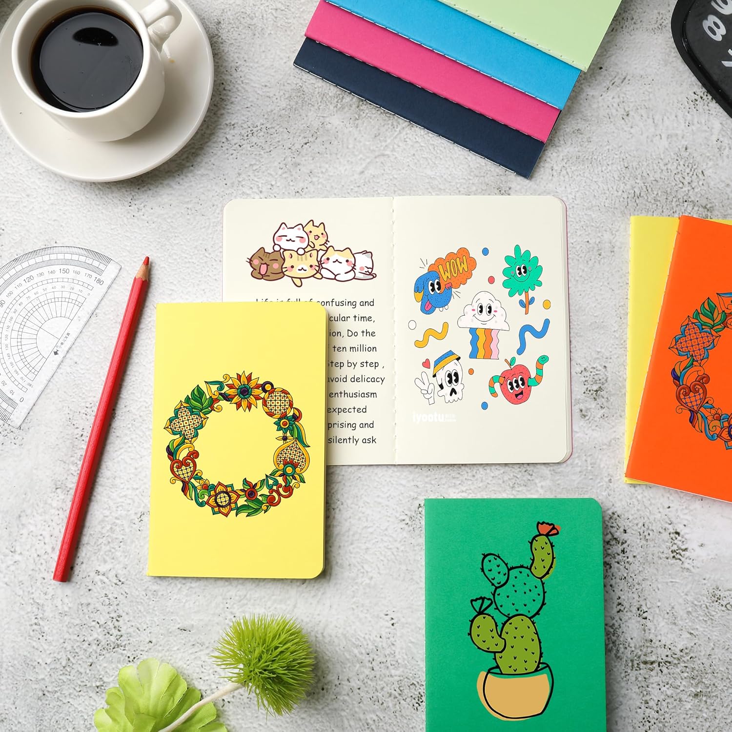 24 Pack Small Pocket Blank Notebook & Journal Bulk, Multi Cover, Unlined Thick Paper, A6 Size, 5.5x3.5 inch, 60 Page, Mini Plain Sketchbook Subject Note Pad Set for Women Men Kids - Image 5