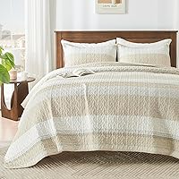 Vista 28 de Andency - Juego de ropa de cama Queen, edredón de patchwork azul mineral, 3 piezas, colcha de verano a rayas ultra suave y ligera, juego