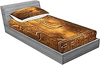 Vista 145 de Lunarable Grey Fitted Sheet & Pillow Sham Set, Pattern with Random Footprints Paw Traces Pet Legs Friendly Cats and Dogs, Decorative Printed 3 Piece