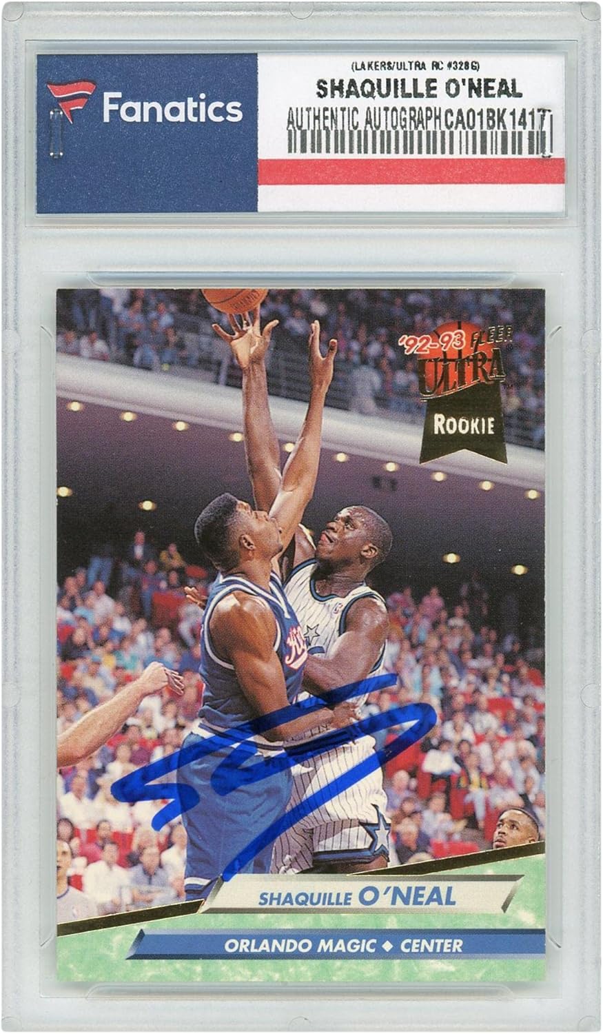 Shaquille O'Neal Orlando Magic Autographed 1992 Ultra RC #328 Card - Fleer - Basketball Autographed Cards