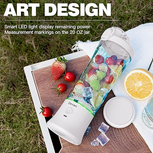 Miniatura 2 de Licuadora portátil, licuadora impermeable de 270 W, recargable por USB, con 20 onzas, sin BPA, con tapa de viaje. (rosa)