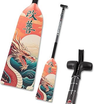 Hornet Watersports Dragon Boat Paddle - Kaizen II Design - Adjustable Carbon Fiber Dragon Boat Paddle - IDBF Approved