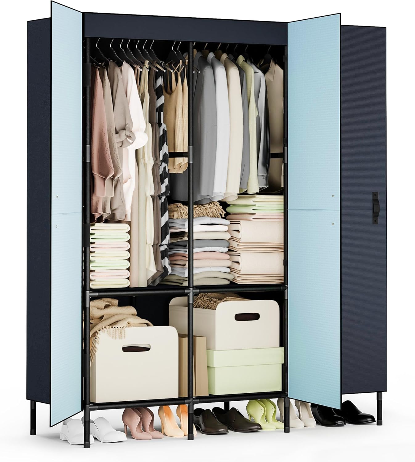 LRFY Armario, organizador de ropa para armario, 57 pulgadas