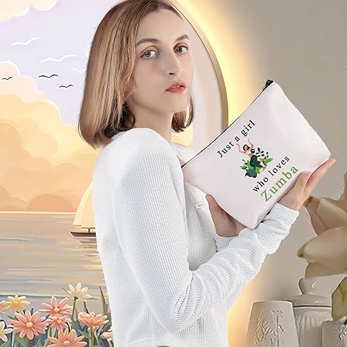 Miniatura 5 de LEVLO Bolsa de maquillaje cosmética de baile de fitness regalo de entrenamiento de baile solo una chica que ama la danza maquillaje bolsa con