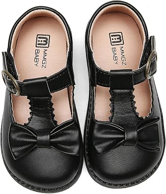 DADAWEN Girls T-Strap School Uniform Dress Shoe Mary Jane Princess Flat