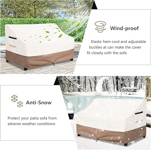 Miniatura 7 de Funda impermeable para sofá de exterior, fundas para muebles de patio, 79 pulgadas, funda de sofá para exteriores, fundas de muebles para asientos