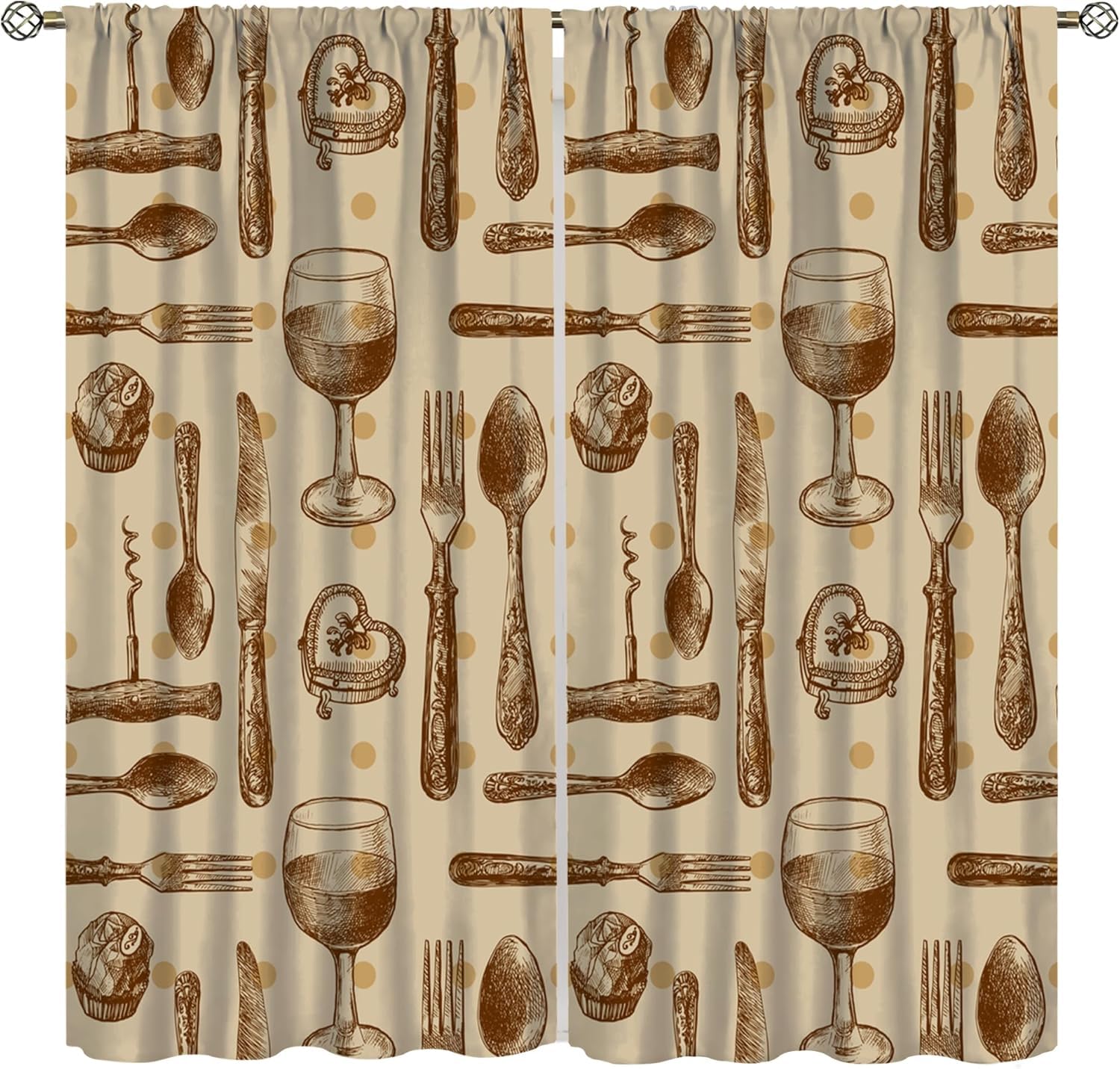 Rideau occultant vintage pour restaurant et hôtel, draperie décorative à oeillets