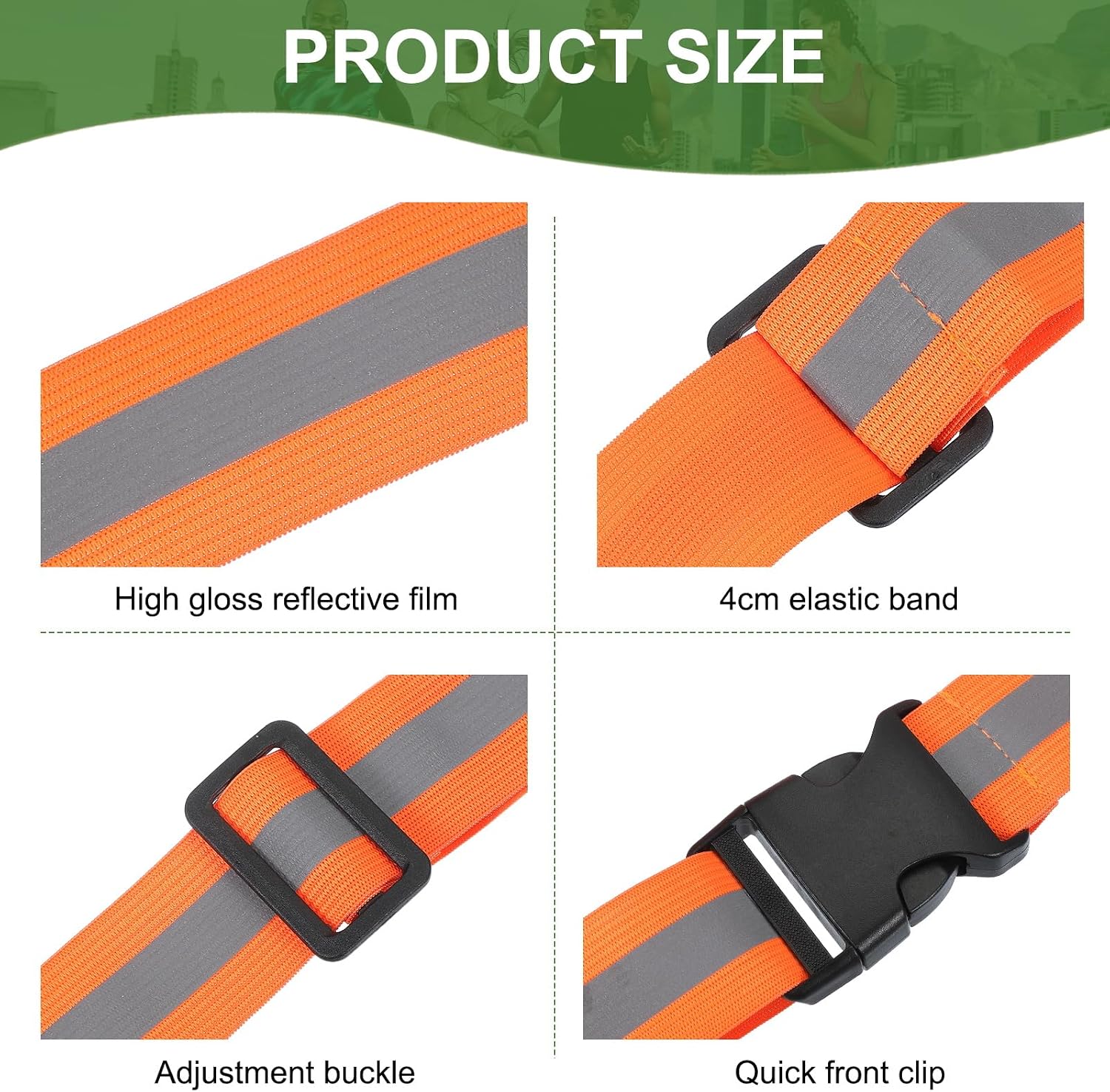 PATIKIL Reflective Safety Belt, Hi-Vis Safety Belt Adjustable Reflective Glow Belt Outdoor Running Gear for Night Jogging