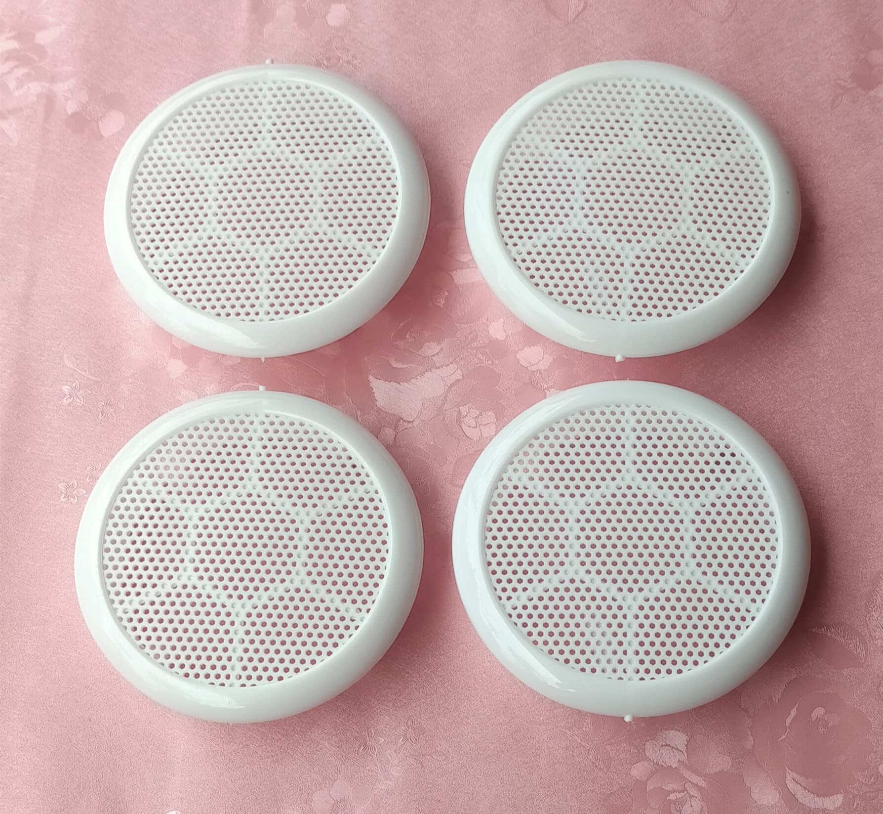 Spicado Traders Round Wall Air Hole Closer/Circle Air Cowl/Air Vent Grille Cover Ducting/Mosquito Net/Dust Controller White (3 Inch) - Pack of - 4