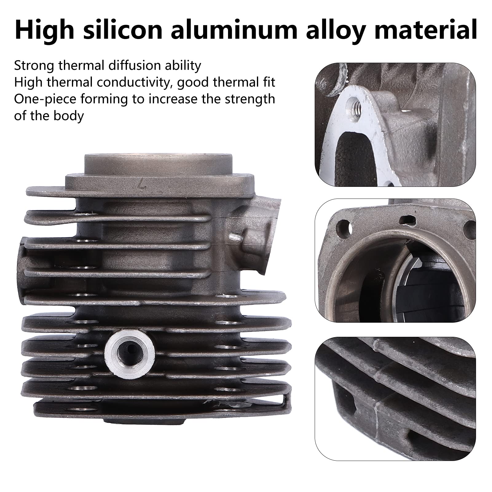 Zestaw Głowicy Cylindra Zestaw Cylindrów do Wymiany Zestawu Cylindrów do Przebudowy Górnej Części 45 Mm Jednoczęściowy Stop Aluminium o Wysokiej Zawartości Krzemu z