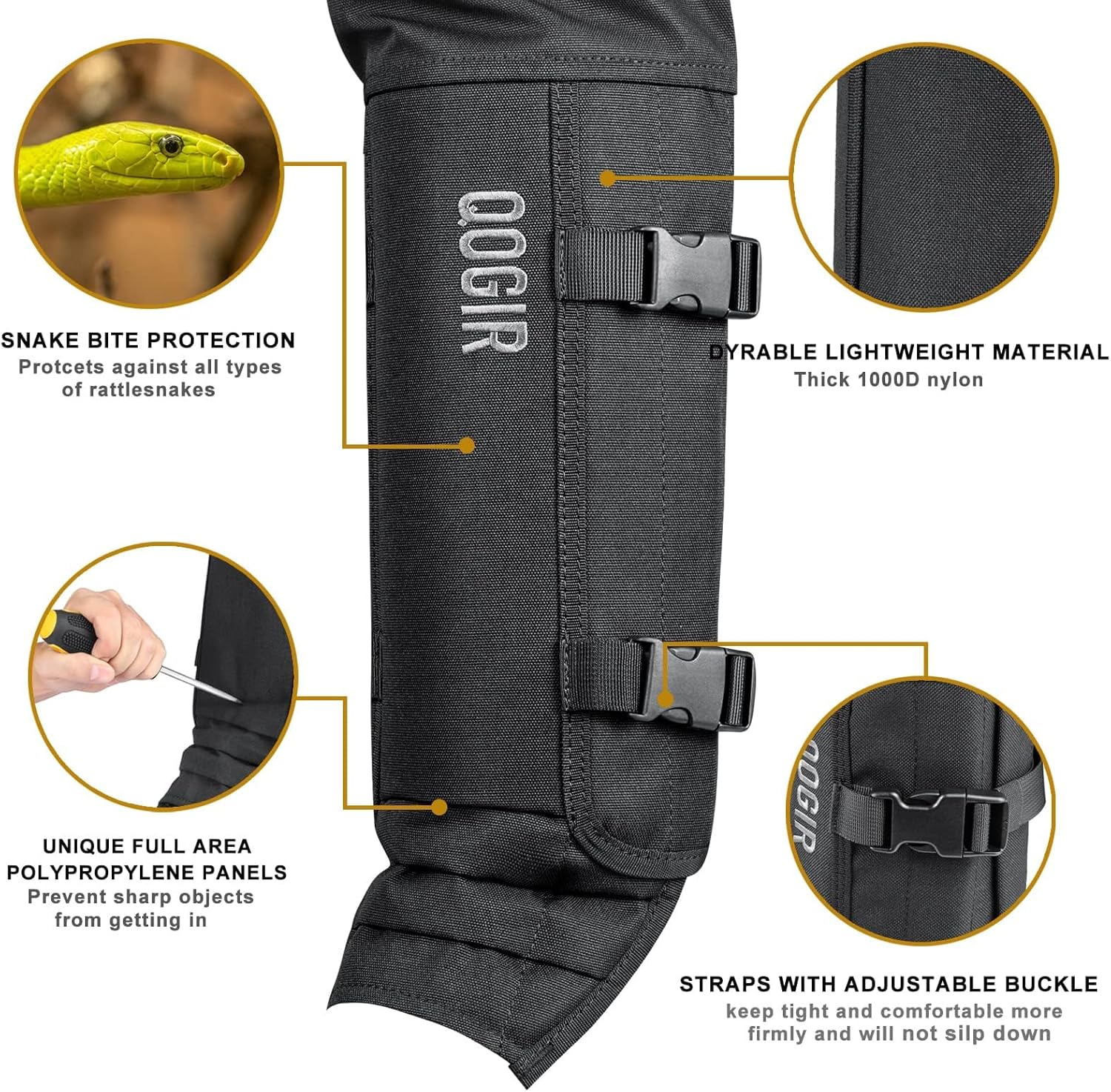 Snake Chaps: Snake Gaiters for Men Offer Snake Bite Protection from Ankle to Thigh