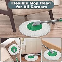 Vista 4 de Dual Compartment Spin Mop and Bucket, Mop and Bucket with Wringer Set,360°Rotating Spinning Mopping for Floor Cleaning with 6 Microfiber Replacement