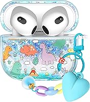 Vista 35 de Funda para Apple para Airpod 2/1 - Funda Kawaii bonita estética femenina femenina para niñas y mujeres, protector líquido con purpurina brillante