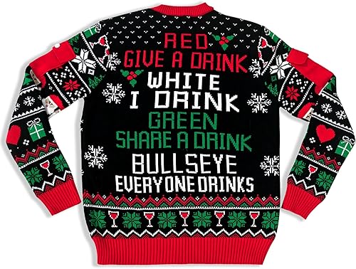 Miniatura 4 de You Miss You Drink Juego de Dardos con 6 bolas pegadas, suéter feo de Navidad divertido a juego para hombres y mujeres