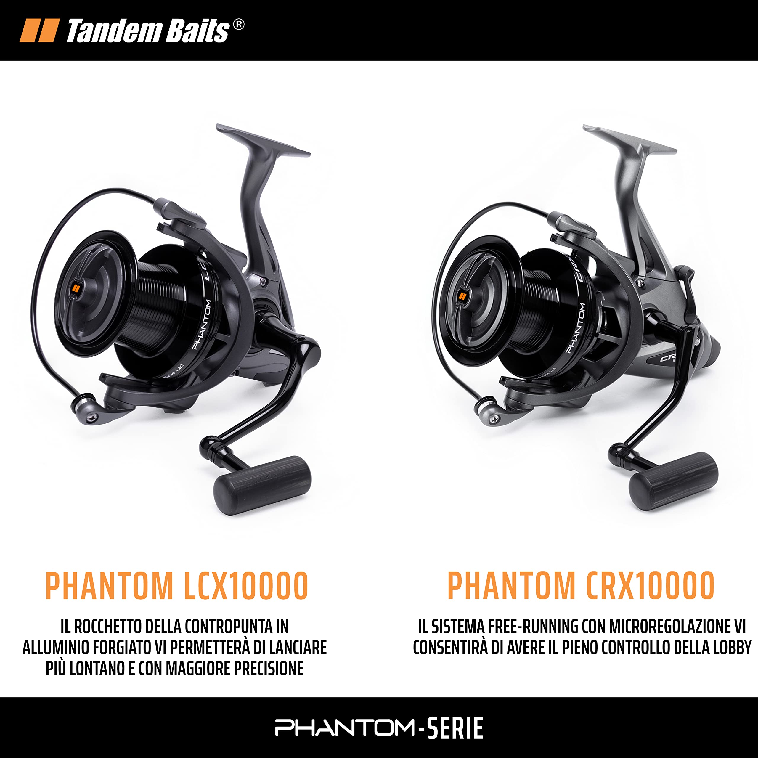 Tandem Baits Phantom LCX10000 Mulinello Pesca con Sistema Antitorsione | Di 8 Cuscinetti a Sfera + 1 Cuscinetto | Perfetto per la Canna da Pesca | Mulinello Carpfishing | Attrezzatura da Pesca