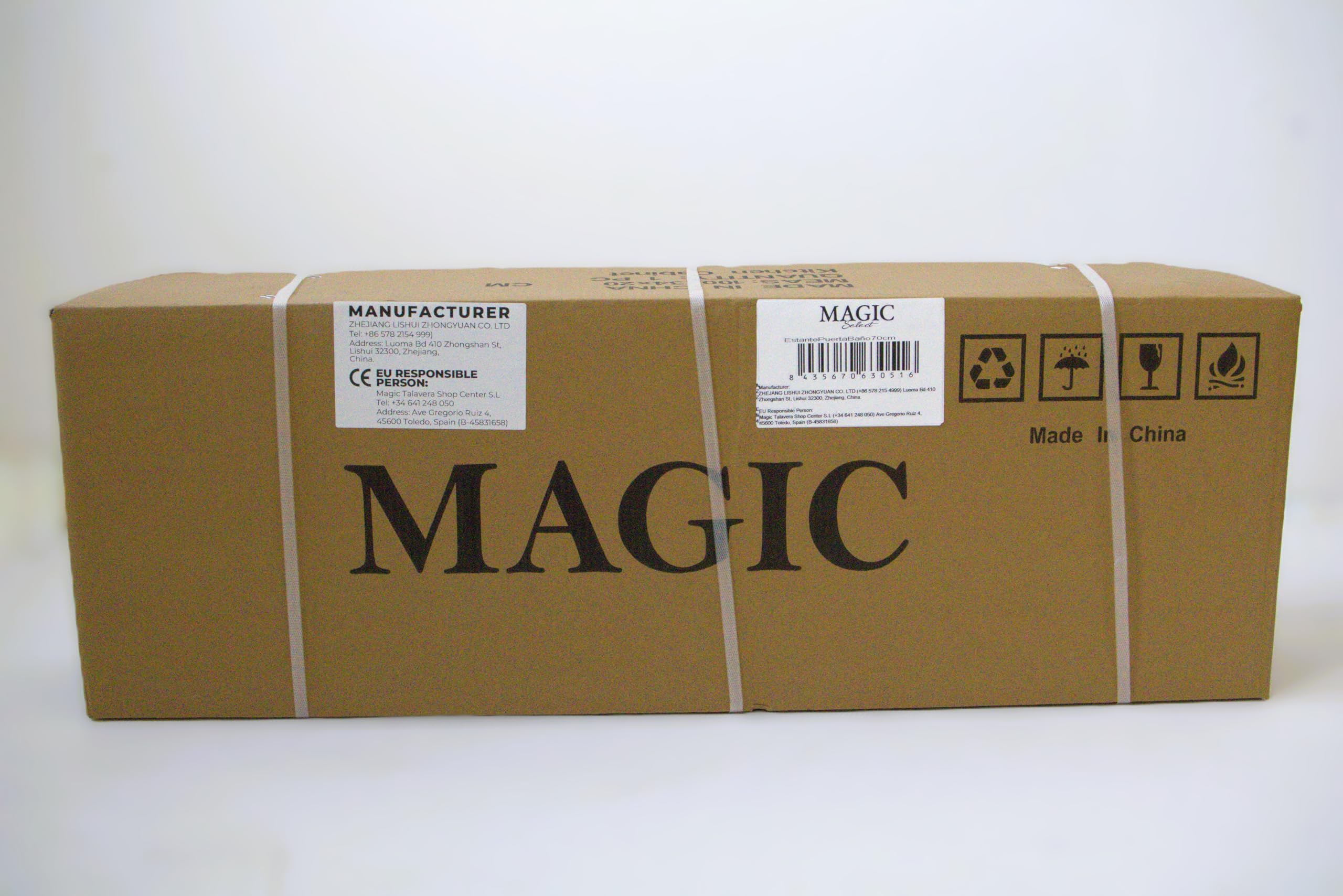 MAGIC SELECT Estantería sobre Lavadora con Puertas Abatibles, 3 Niveles, Impermeable