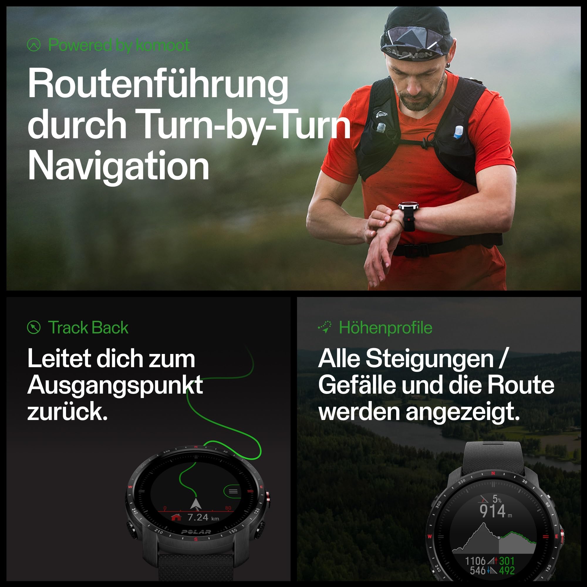 Polar Grit X Pro Titan – Premium Outdoor-Multisportuhr mit GPS – Strapazierfähigkeit auf Militärstandard, Saphirglas, Pulsmessung am Handgelenk, Lange Akkulaufzeit, Navigation, M/L