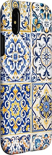 Miniatura 3 de iPhone XXS Siciliana Mediterránea Patrón de azulejos con estuche estético Maiólica